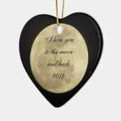 Ik hou van je naar de maan en achterversiering keramisch ornament (Links)