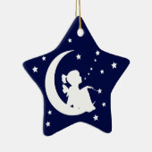 Ik hou van je naar de maan en achterversiering keramisch ornament (Rechts)