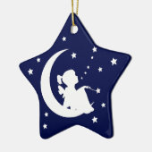 Ik hou van je naar de maan en achterversiering keramisch ornament (Links)