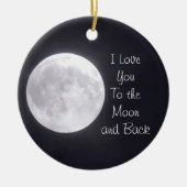 Ik hou van je naar de maan en achterversiering keramisch ornament (Voorkant)