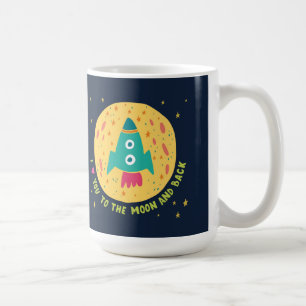 Ik hou van je naar de maan en de achterste Rockets Koffiemok