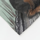 Ik hou van je naar de maan en de rottweiler fleece deken (Hoek)