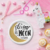 Ik hou van je naar de maan en de rug Baby Papieren Bordje (Feest)