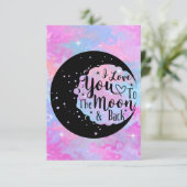 Ik hou van je naar de maan en de rug Kaart (Staand voorkant)