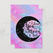 Ik hou van je naar de maan en de rug Kaart (Voorkant / Achterkant)