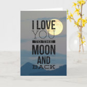 Ik hou van je naar de maan en de rug Kaart (Gele Bloem)