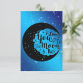 Ik hou van je naar de maan en de rug Kaart (Staand voorkant)