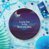 Ik hou van je naar de maan en de rug, papieren bordje (Feest)