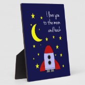 Ik hou van je naar de maan en de ruggekletter. fotoplaat (Zijkant)