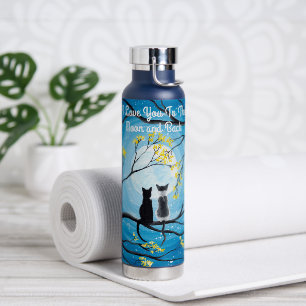 Ik hou van je naar de maan en de rugkat waterfles