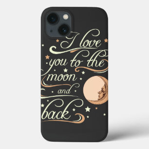 Ik hou van je naar de maan en de zwarte rug iPhone 13 hoesje