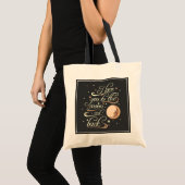 Ik hou van je naar de maan en de zwarte rug tote bag (Voorkant (product))