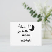 Ik hou van je naar de maan en het Briefkaart achte (Staand voorkant)