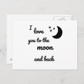 Ik hou van je naar de maan en het Briefkaart achte (Voorkant / Achterkant)