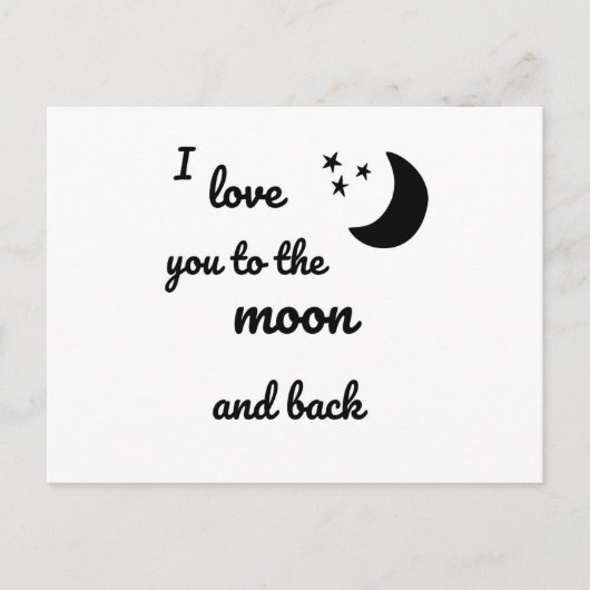 Ik hou van je naar de maan en het Briefkaart achte (Voorkant)