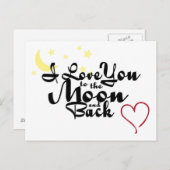 Ik hou van je naar de maan en het Briefkaart achte (Voorkant / Achterkant)