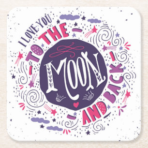 Ik hou van je naar de maan en terug 4 kartonnen onderzetters