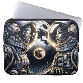 Ik hou van je naar de maan en terug | Astronauten Laptop Sleeve