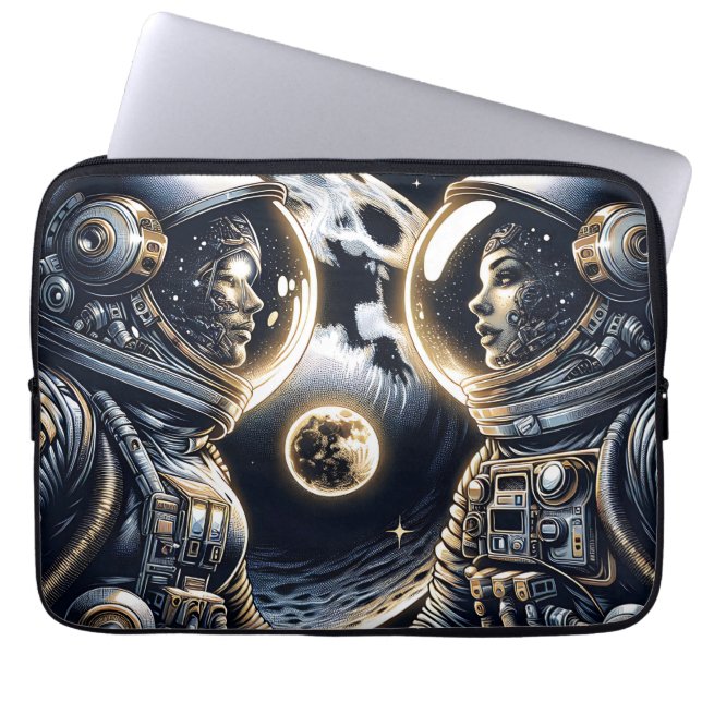 Ik hou van je naar de maan en terug | Astronauten Laptop Sleeve (Voorkant)