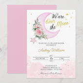 Ik hou van je naar de maan en terug Baby shower Kaart (Voorkant / Achterkant)