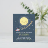 Ik hou van je naar de maan en terug Baby shower Kaart (Staand voorkant)