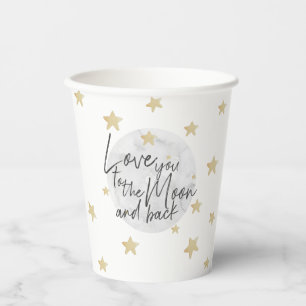 Ik hou van je naar de maan en terug Baby shower Papieren Bekers