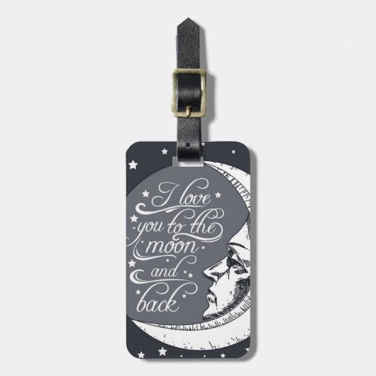 Ik hou van je naar de maan en terug bagagelabel (Voorkant verticaal)