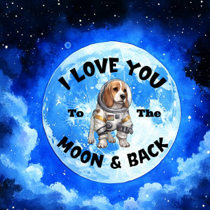 Ik hou van je naar de maan en terug Beagle Poster