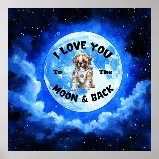 Ik hou van je naar de maan en terug bokser poster (Voorkant)