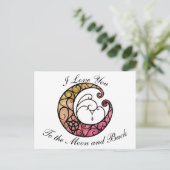 Ik hou van je naar de maan en terug briefkaart (Staand voorkant)