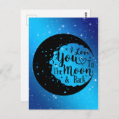 Ik hou van je naar de maan en terug briefkaart (Voorkant / Achterkant)