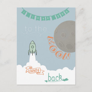 Ik hou van je naar de maan en terug briefkaart
