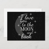 Ik hou van je naar de maan en terug briefkaart (Voorkant / Achterkant)