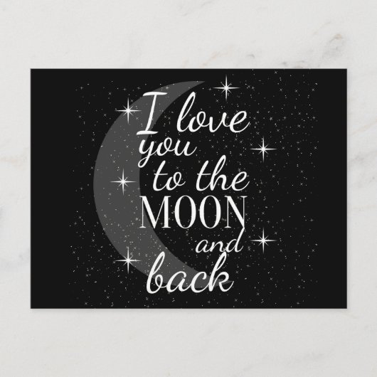Ik hou van je naar de maan en terug briefkaart (Voorkant)