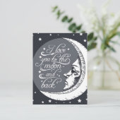 Ik hou van je naar de maan en terug briefkaart (Staand voorkant)
