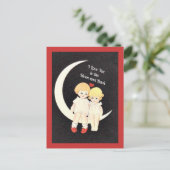 Ik hou van je naar de maan en terug briefkaart (Staand voorkant)