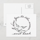 Ik hou van je naar de maan en terug briefkaart (Voorkant / Achterkant)