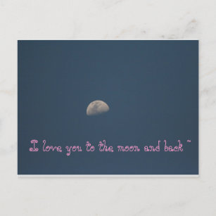 Ik hou van je naar de maan en terug ~ briefkaart