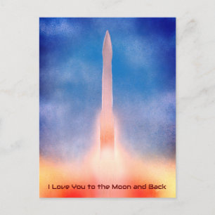 Ik hou van je naar de maan en terug briefkaart