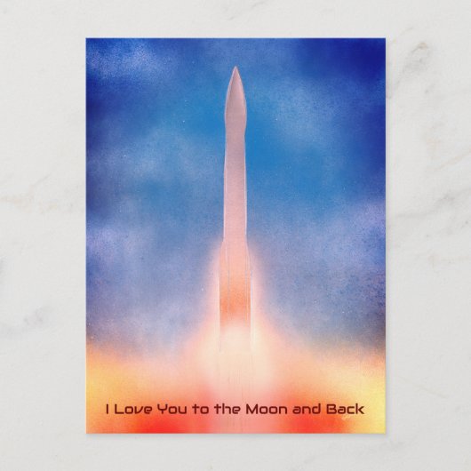 Ik hou van je naar de maan en terug briefkaart (Voorkant)