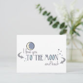 Ik hou van je naar de maan en terug briefkaart (Staand voorkant)