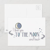Ik hou van je naar de maan en terug briefkaart (Voorkant / Achterkant)