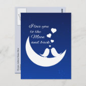 Ik hou van je naar de maan en terug briefkaart (Voorkant / Achterkant)