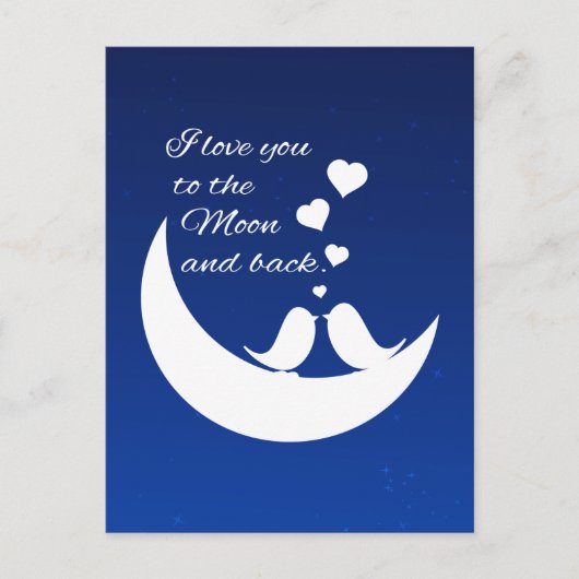 Ik hou van je naar de maan en terug briefkaart (Voorkant)