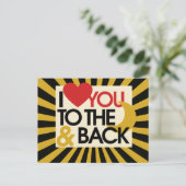 Ik hou van je naar de maan en terug briefkaart (Staand voorkant)