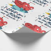 Ik hou van je naar de maan en terug cadeaupapier (Hoek)