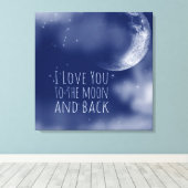 Ik hou van je naar de maan en terug canvas afdruk (Insitu (Houten vloer))