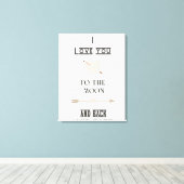 Ik hou van je naar de maan en terug canvas afdruk (Insitu (Houten vloer))