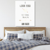 Ik hou van je naar de maan en terug canvas afdruk (Insitu (Slaapkamer))