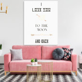 Ik hou van je naar de maan en terug canvas afdruk (Insitu (Woonkamer))